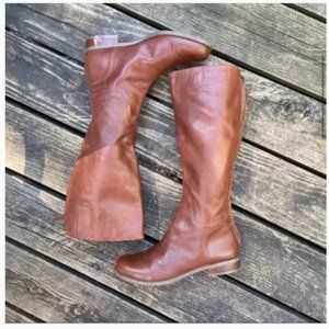 Nine West Cognac Brown Contigua Riding Boots 9.5M